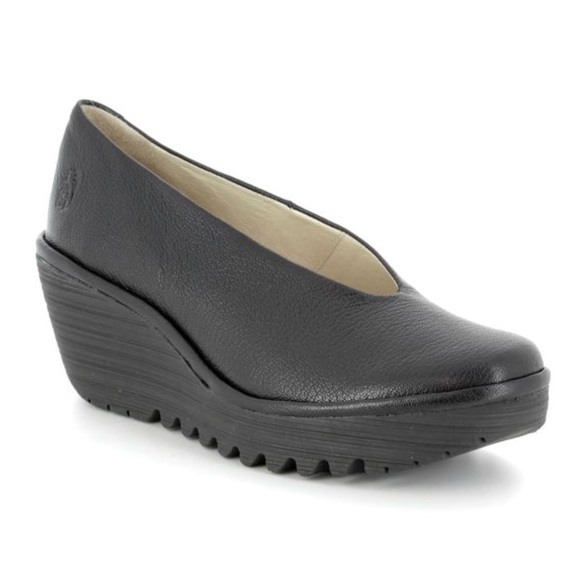 fly london black wedge